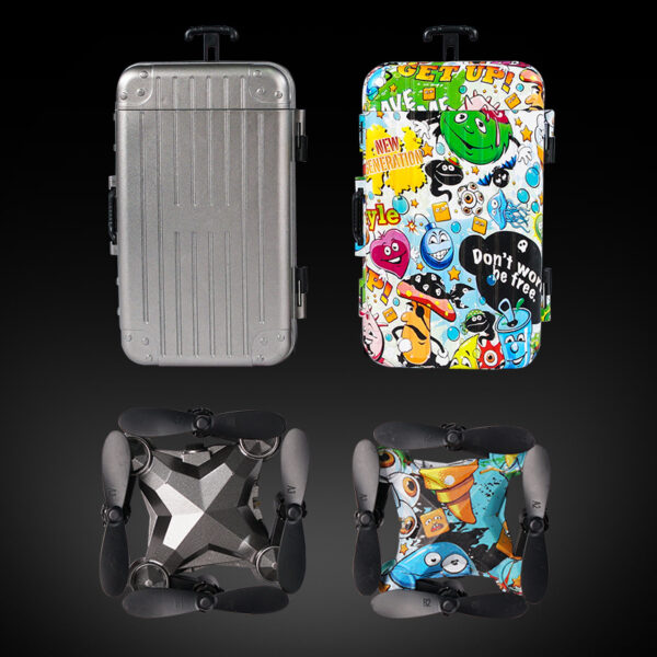 New Luggage Box Storage Box Folding Mini UAV Aerial Photography Remote Control Four Axis Children's Toys Drone - Image 4